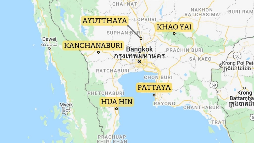 Carte Bangkok et sa Périphérie Thaïlande